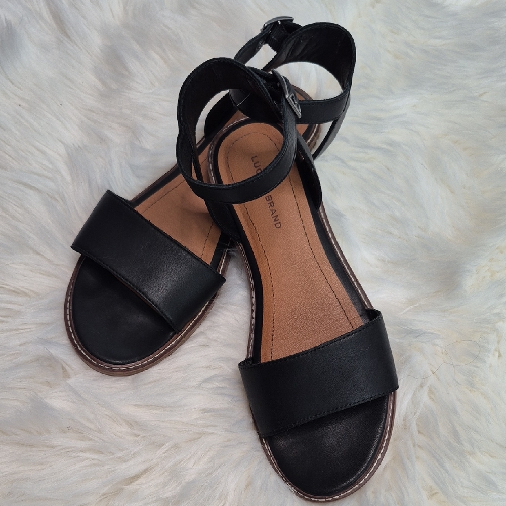 Lucky Brand Black Women's Ankle Strap Sandals